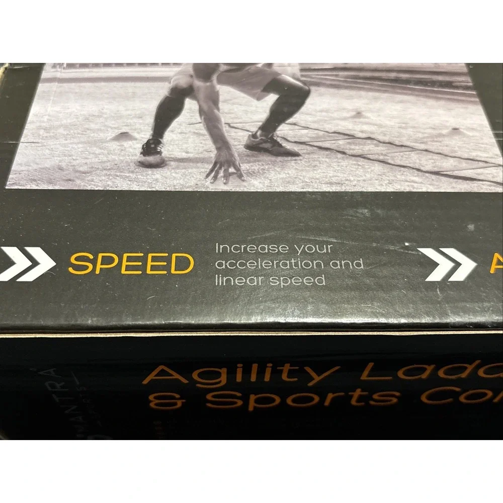 Mantra Sports 20ft Agility Ladder 12 Rung 8 Cones Speed Training Set